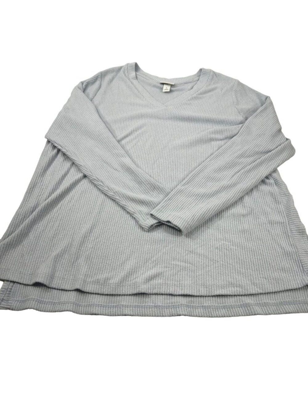 Ava And Viv Women's 1X Sweater Shirt Long Sleeve V Neck Ribbed Light Blue NWOT
